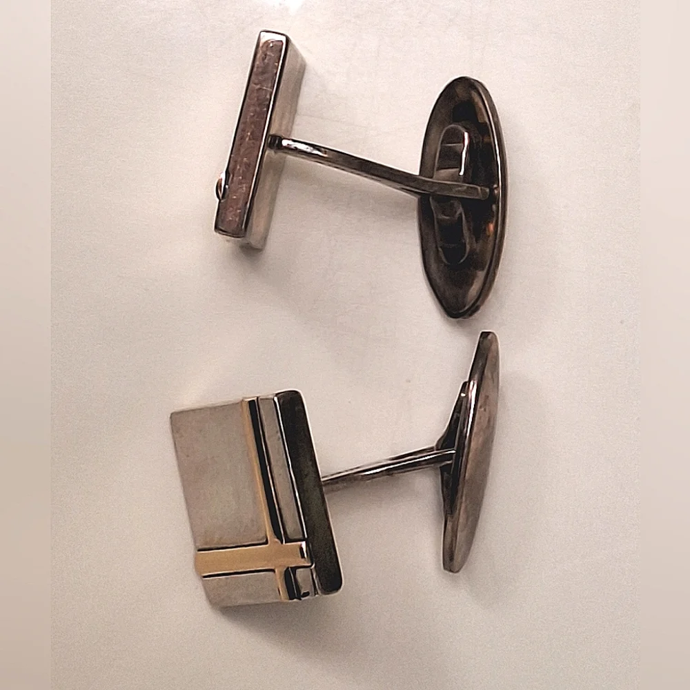 PETER BRAMS DESIGN | Sterling Silver & Gold Cuff Links